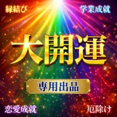 【専用】大開運 〜厄除け 仕事運 健康祈願 学業成就 商売繁盛 鑑定書付〜