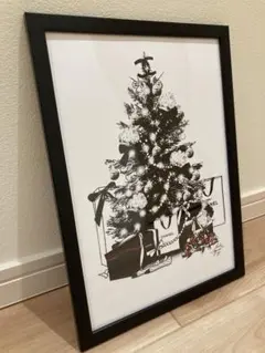 インテリア　アートポスター　A 4ブラックフレーム付き