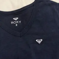 ROXY ネイビー Vネック Tシャツ M