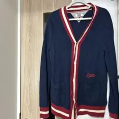 TOMMY JEANS リブ編みカーディガン L ネイビーのサムネイル