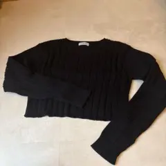 LAGUA GEM リブニット 長袖 ブラック
