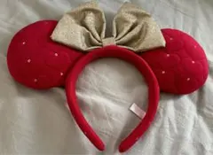 ディズニー　カチューシャ ゴールド　レッド