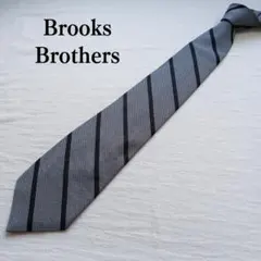 み*！様 ブルックスブラザーズ ネクタイ 灰色 レジメンタル 絹 綿【n4324