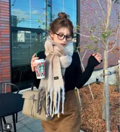 新品＊DIANTE マフラー シャギー チェック