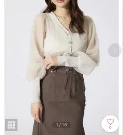 rienda シースルー クロップドトップスのサムネイル
