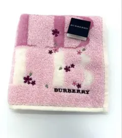 BURBERRY さくら タオルハンカチ ピンク 日本製