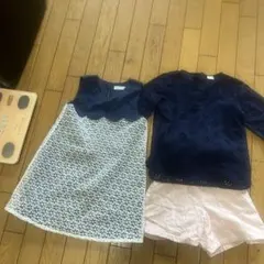 キッズ トップス ワンピース ショートパンツ 3点セットのサムネイル