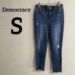 Democracy 【6】レディース デニムパンツ ダメージ ウエストゴム