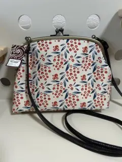 がま口花柄ショルダーバッグ 中型