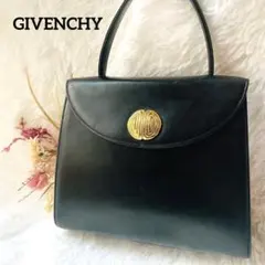 美品⭐︎GIVENCHY 黒 フォーマル ハンドバッグ ゴールドロゴ 自立