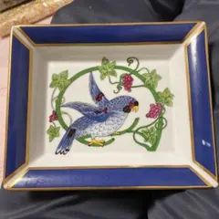 エルメス トゥカン 8cm 正方形皿 フランス製 ポーセリン 鳥 小皿