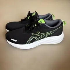 asics キッズ スニーカー 24㎝ブラック×ライムグリーンのサムネイル