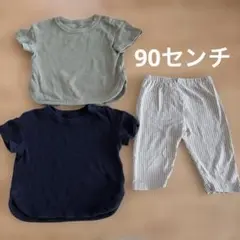 3点セットGU 半袖Tシャツ2枚・西松屋パンツ 90センチ