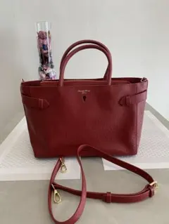 サマンサタバサ 2WAY ハンドバッグ レッド ショルダーバッグ