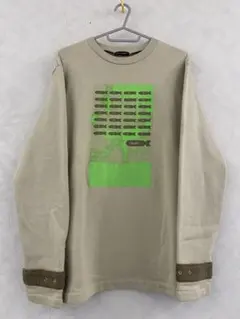 BURTON 長袖Tシャツ 英字プリント イエローグリーンブラウン サイズL 