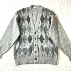 いちご☆ r2297☆【カルロファリーニ】L グレー アーガイル カシミヤ混