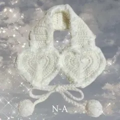 ❣再販❣イヤーマフ ハンドメイド 耳あて ハート ホワイト 白 編み物