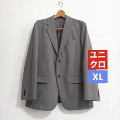 ユニクロ　感動ジャケット　XL グレー テーラードジャケット 二つボタン