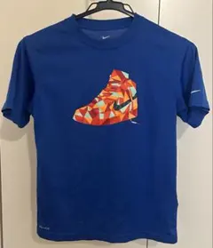 り*り様 Nike DRI-FIT 青 Tシャツ 靴デザイン