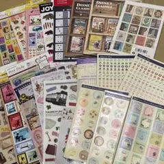 シール　まとめ売り　切手風　コラージュ　手帳　スケジュール帳　ディズニー