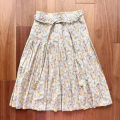 1970年代 ヴィンテージ フラワープリント フレアスカート コットン M