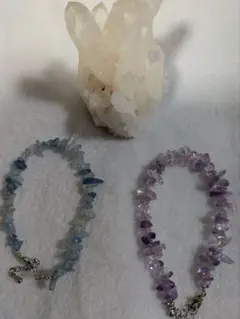 天然石細石ブレスレット2点セット