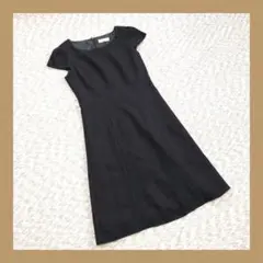 COCCOLUSSI◆ココラッシー ワンピース（９）黒　無地　半袖　膝丈　上品