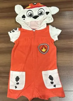 【パウパトロール】マーシャル　半袖つなぎ　フード付き110cm