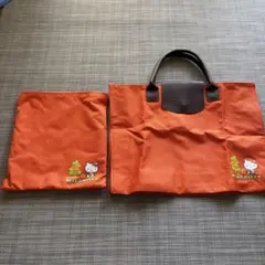 HELLO KITTY ハローキティ　オレンジ バッグ 収納袋付き　非売品