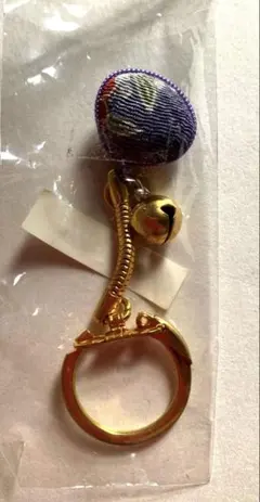 花ちりめん　貝　キーホルダー　青　ブルー