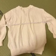 アイボリー リブ編みニットセーター Mサイズ