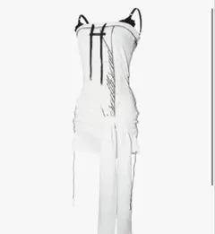THEREDTHREAD♡script drape dress mini - メルカリ
