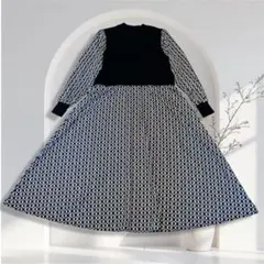 【美品】NOA-GE（ノアジェ）ワンピース　Free/ブラック・ホワイト