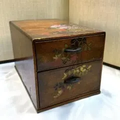値下和風 アンティーク　小引き出し 2段 木製 小物入れ