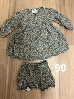 ラステラ　LaStella 小花柄ワンピース　ブルマ付き　90のサムネイル