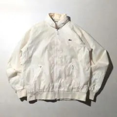 希少 80s ラコステ ナイロンジャケット 香港製 M 刺繍ロゴ 収納フード