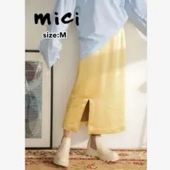 美品 mici ミチ サテン スカート ロング スリット M レディース 無地.のサムネイル