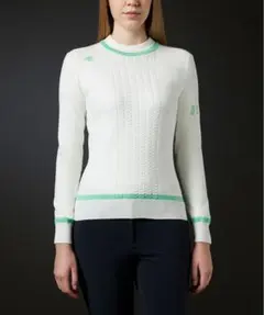 モックネックケーブルニット