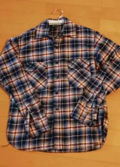 FOBファクトリー ネルシャツ 紺赤チェック柄 サイズ2