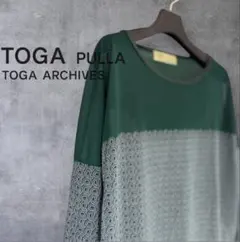 新品】TOGA PULLAペイズリーカットワークシアープルオーバー グリーン 2のサムネイル