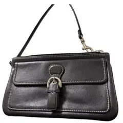 美品✨コーチ　アクセサリーポーチ　ソーホー　ブラック　レザー　y2k ハンド