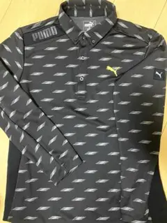 PUMA ポロシャツ ブラック/グレー長袖　秋冬用