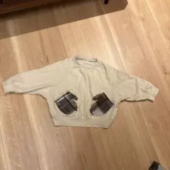 ミトン刺繍付きクリーム色トレーナー