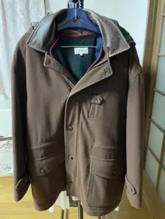 Bijan ビジャン ニット ジャケット コート ファー 毛皮 スタンドカラー 