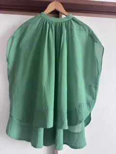 美品♪ビアズリー ギャザースリーブオーバーブラウス ゆったり バンド