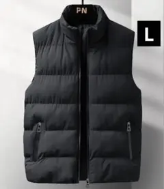 【新品未使用】ゴルフウェア ダウンベスト メンズ 黒色 Lサイズ 防寒 防風