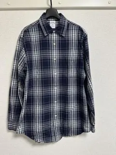 【美品】ブルックスブラザーズ チェックシャツ Mサイズ ネイビー×ホワイト