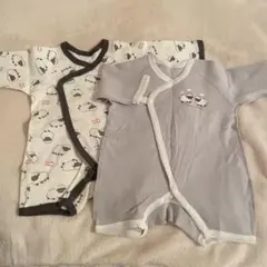 西松屋 長袖カバーオール肌着 2枚セット 50~60サイズ ひつじ柄
