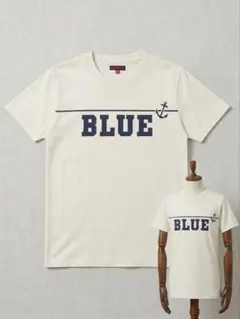 BLUE BLUE ロゴ アンカー Tシャツ アイボリー
