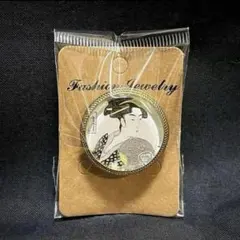 一点もの✳︎浮世絵＊美人画＊帯留め＊ガラス/和装小物 帯留 着物 浴衣 帯飾り